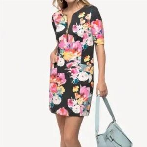 Spartina 449 Helena Floral Print Ponte Knit Midi Dress - Size M